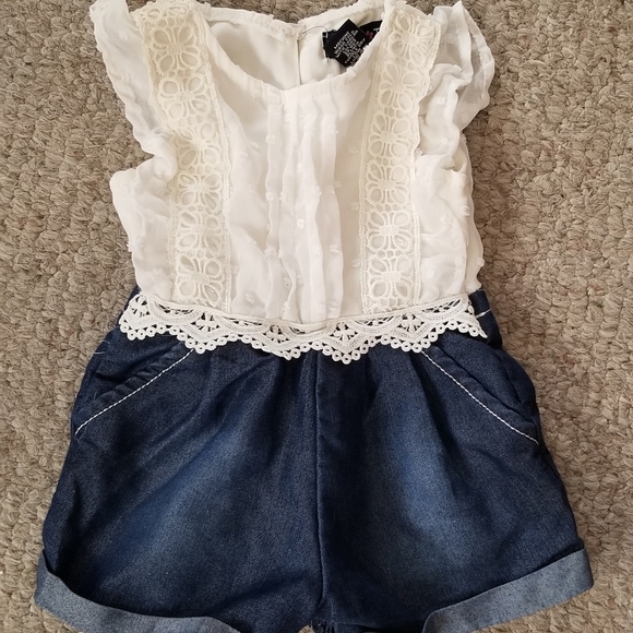 Baby Girl One Piece Denim & Lace